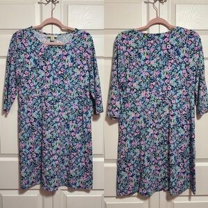 Appleseed's Blue Floral Midi Dress with Pockets!